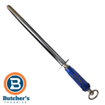 Knife sharpening steel with blue handle