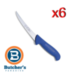 Blue-handled boning knife pack of six