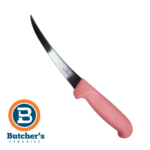 Pink boning knife with logo