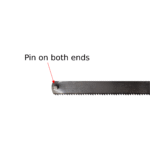 Metal saw blade with teeth and pin hole