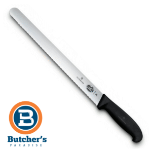 Victorinox 12"/30cm Fibrox Slicing Carving Round Tip Knife Serrated Blade | 5423330