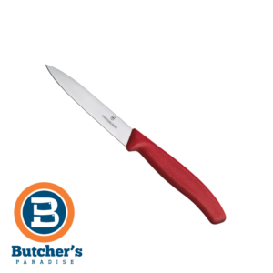 Victorinox Swiss Small Paring Knife 10cm Blade Butchers Chefs Red Handle | 67701