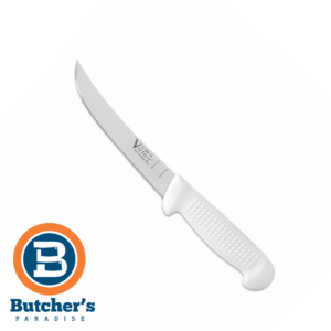 Butcher's Victory 6"/15cm Wide Boning  Knife Stainless Steel Grip White Handle | 270015
