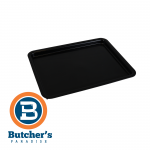 Black baking tray with Butcher's Paradise logo