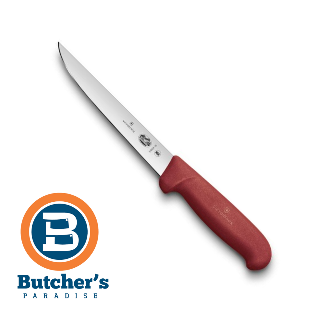 Butcher S Victorinox Red Boning Knife Fibrox Handle 15cm 5600115 Butchers Paradise