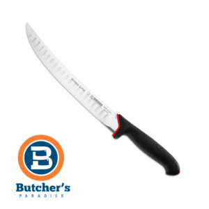 Giesser 10" Curved Scalloped Edge Breaking Knife Prime Line 25cm Blade Black Handle | 12200wwl25