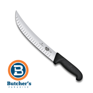 Butcher's 10"/25cm Victorinox Black Brisket Slicing Knife Granton Scalloped | 5732325