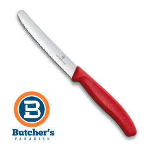 Victorinox Swiss 4" Wavy Edge Tomato And Table Red Handle Knife 11cm Blade | 67831