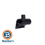Black plastic clip with Butcher's Paradise logo