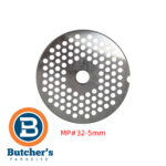 Round meat grinder plate with 5mm holes