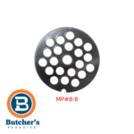 Meat grinder plate with multiple circular holes