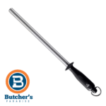 Honing steel sharpening rod with black handle