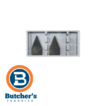 Two meat grinder blades in plastic case