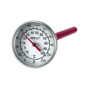Dial kitchen thermometer with red probe
