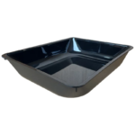 Black plastic food tray