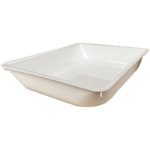 White rectangular plastic shallow tray